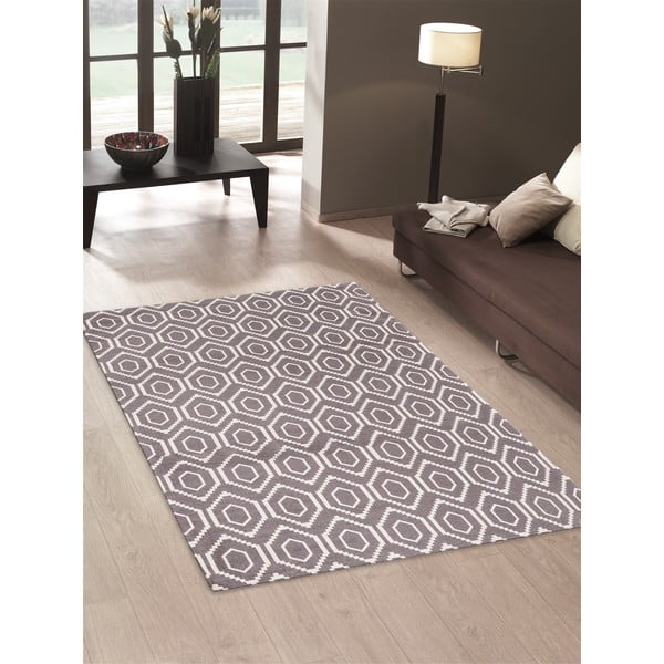 Vysokoodolný kuchynský koberec Honeycomb Hazel, 60x220 cm