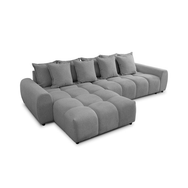 Sivá rohová pohovka (ľavý roh/s leňoškou) Albane  – Ropez-image-2