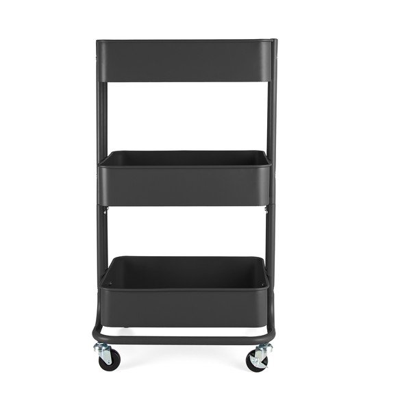 Čierny kovový pojazdný regál 43x35 cm Grena – Compactor
