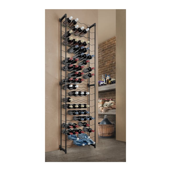Čierny kovový regál na víno počet fliaš 50 Barbera – Metaltex-image-3