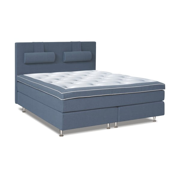 Modrá posteľ s matracom Gemega Hilton, 160x200 cm