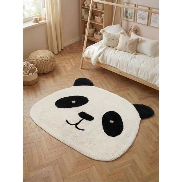 Čierny/krémovobiely prateľný/ručne tkaný bavlnený detský koberec 103x120 cm Snuggle Patsy – Hanse Home-image-1