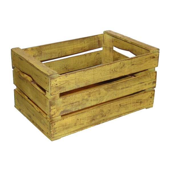 Žltý drevený box Antic Line Wooden