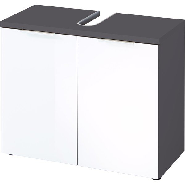 Bielo-sivá skrinka pod umývadlo Germania Pescara, šírka 70 cm-image-2