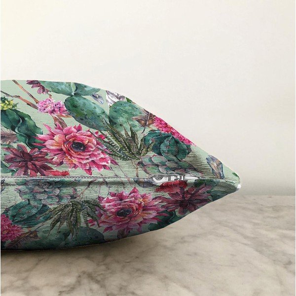 Zelená obliečka na vankúš s prímesou bavlny Minimalist Cushion Covers Cactus, 55 x 55 cm-image-1