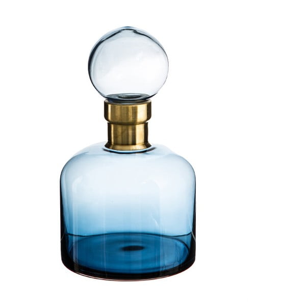 Modrá dekoratívna fľaša Denzzo Saulo, výška 26,5 cm