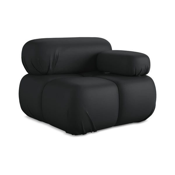 Čierny modul pohovky z imitácie kože (pravý roh) Lokua – Makamii-image-1