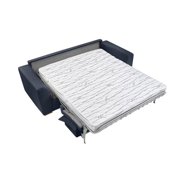 Tmavomodrá menčestrová rozkladacia pohovka 225 cm Augustin – Bobochic Paris-image-4