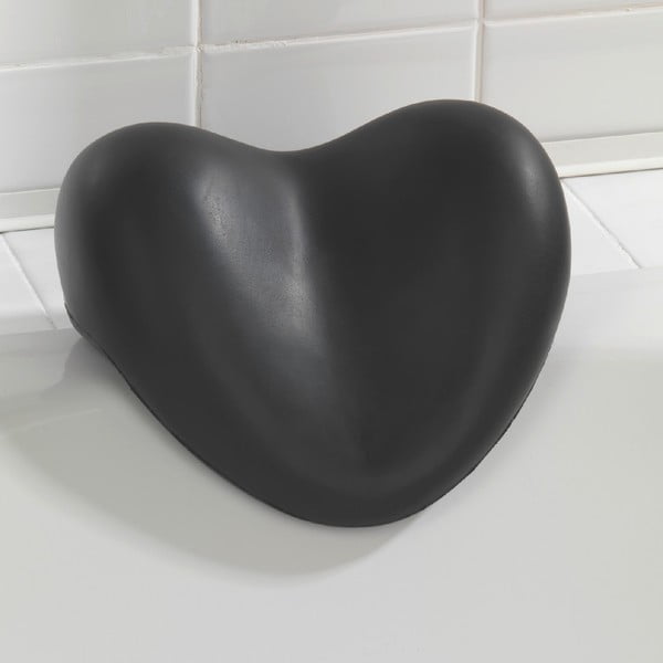 Čierna oporná podložka do vane Wenko Bath Pillow Black, 25 × 11 cm-image-1