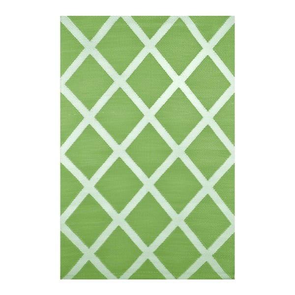 Zelený obojstranný vonkajší koberec Green Decore Diamond, 90 × 150 cm