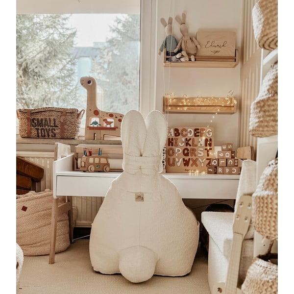 Krémovobiely detský sedací vak Funny Bunny – The Brooklyn Kids-image-1