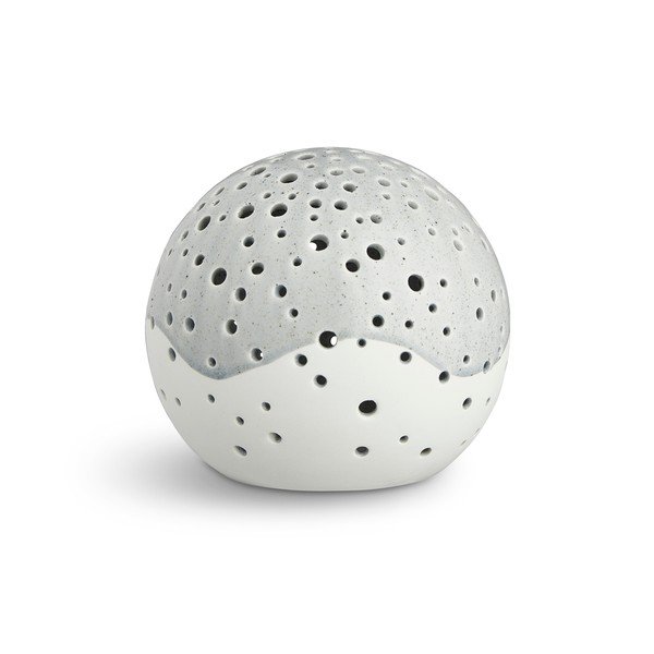 Sivý vianočný svietnik z kostného porcelánu Kähler Design Nobili, ⌀ 14 cm
