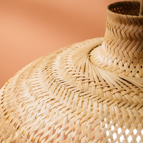 Závesné svietidlo v čierno-prírodnej farbe s bambusovým tienidlom ø 52 cm – SULION-image-2