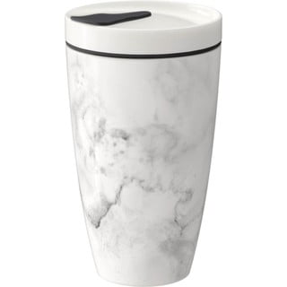 Sivo-biely porcelánový termohrnček Villeroy & Boch Like To Go, 350 ml
