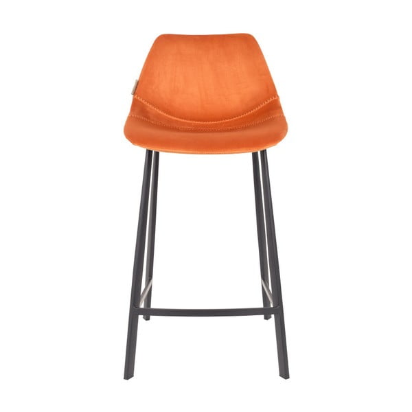 Sada 2 oranžových barových stoličiek so zamatovým poťahom Dutchbone, výška 91 cm-image-1