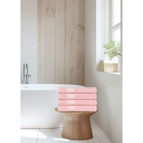 Ružové froté bavlnené uteráky v súprave 4 ks 50x100 cm – Good Morning-image-1