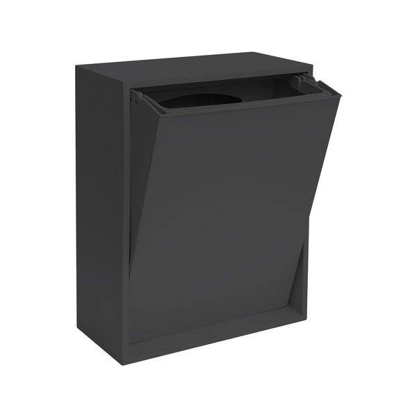 Čierny odpadkový kôš na triedený odpad/nástenný z recyklovaného plastu Recycling Box – ReCollector