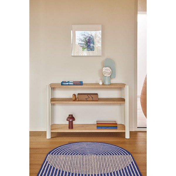 Krémový/v svetloprírodnej farbe regál v dekore duba 126x84x43 cm Bona – Teulat-image-1