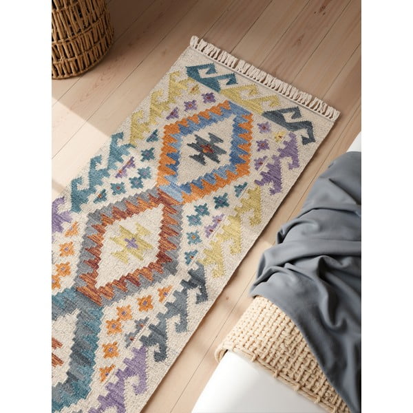 Obojstranný ručne tkaný vlnený behúň 60x190 cm Kamal Oasis – Nouristan-image-2