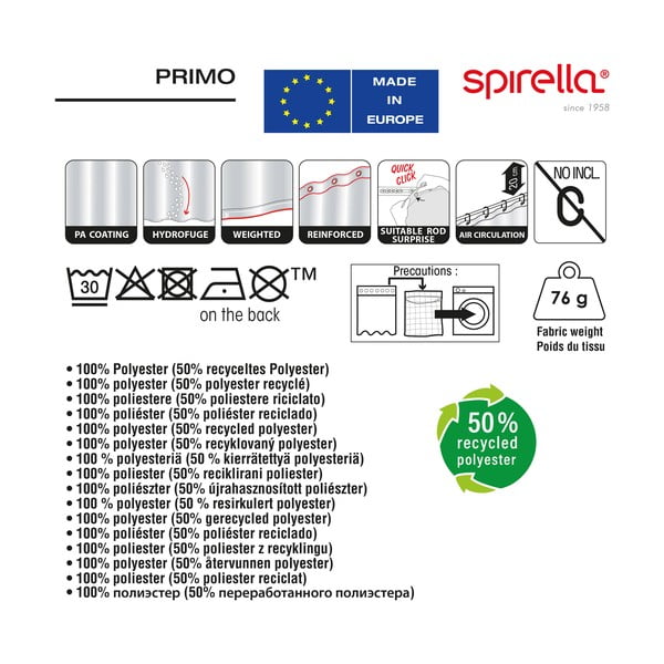 Sprchový záves 180x200 cm Primo – Spirella-image-1