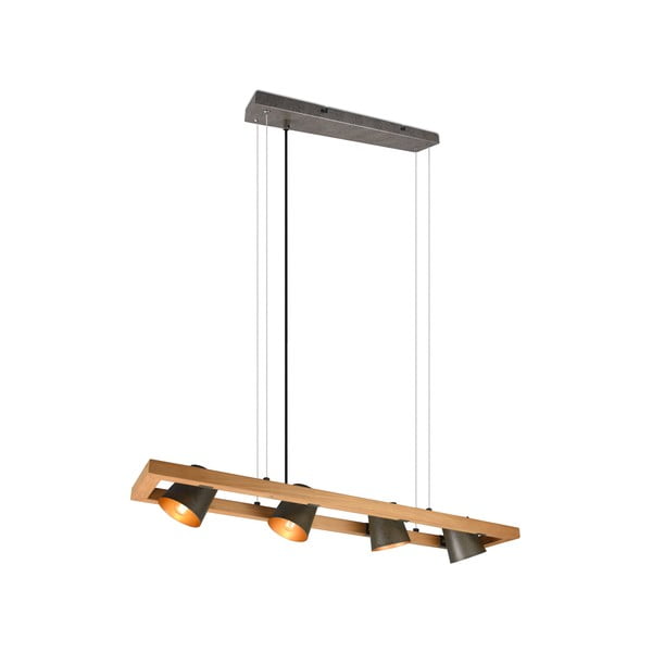 Závesné svietidlo v sivo-prírodnej farbe Bell – Trio-image-2