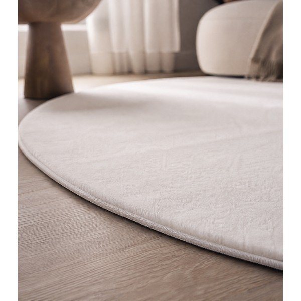 Krémový prateľný okrúhly koberec ø 160 cm Pouffy – Ayyildiz Carpets-image-1