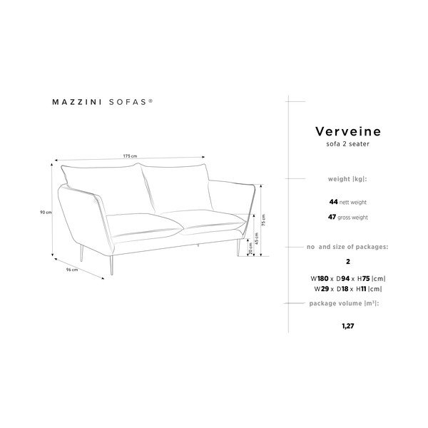 Sivá pohovka Mazzini Sofas Verveine, dĺžka 175 cm-image-3