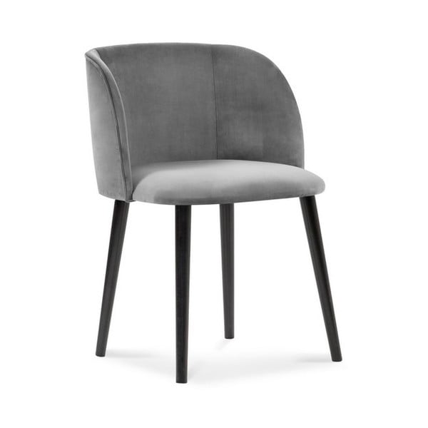 Sivá jedálenská stolička so zamatovým poťahom Windsor & Co Sofas Aurora