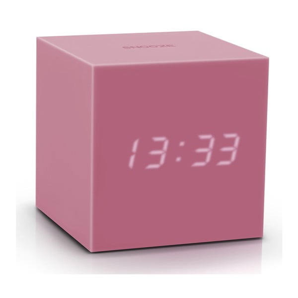 Ružový LED budík Gingko Gravitry Cube-image-2