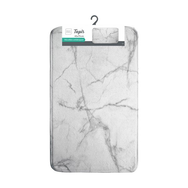 Biela/sivá textilná kúpeľňová predložka 45x75 cm Marbre – douceur d'intérieur-image-3