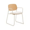 Béžová/v prírodnej farbe kovová jedálenská stolička s podrúčkami Meli – Kave Home