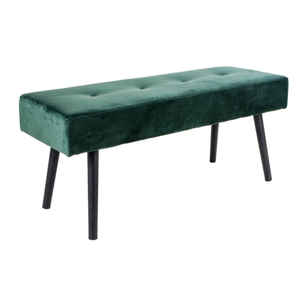 Tmavozelená zamatová lavica Bonami Essentials Skiby-image-1