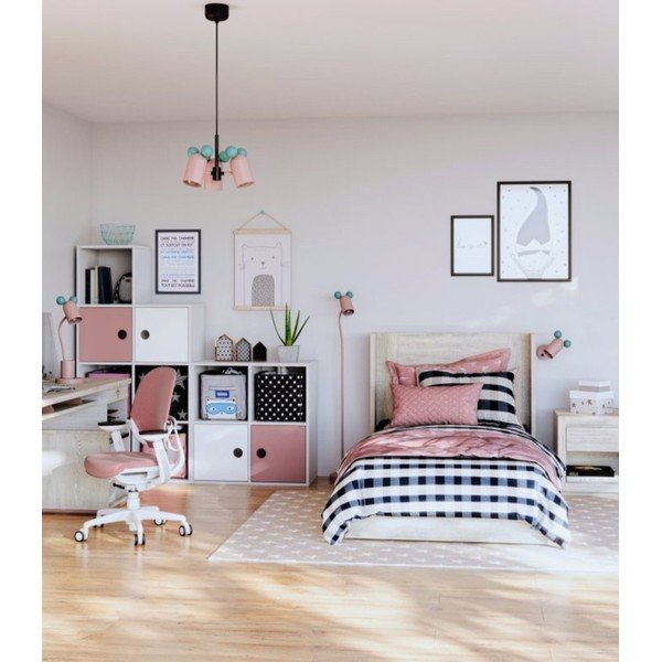 Svetlomodro-ružová stolová lampa s kovovým tienidlom (výška 50 cm) Mouse – GTV-image-2