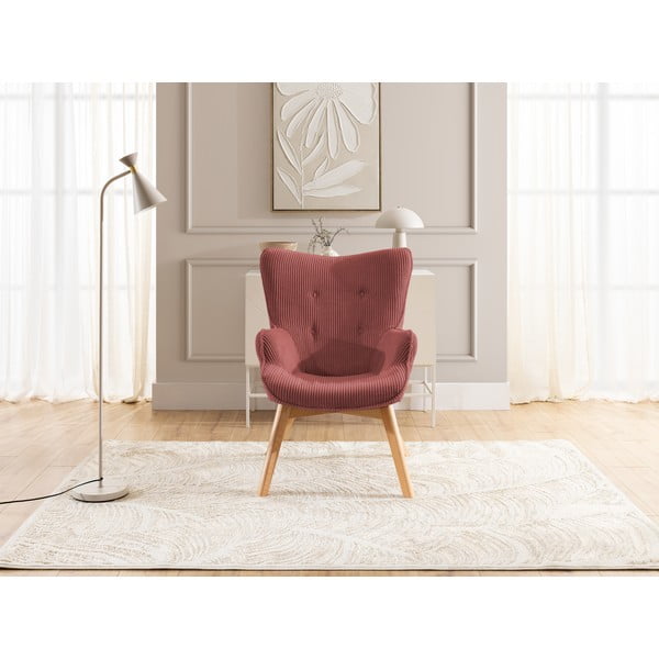 Červené menčestrové kreslo Niko – Ropez-image-1