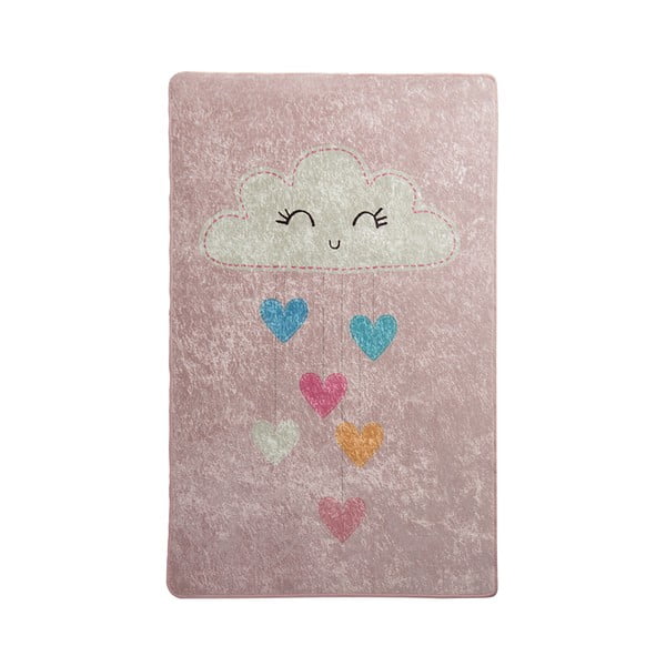 Ružový detský protišmykový koberec Chilam Baby Cloud, 100 x 160 cm