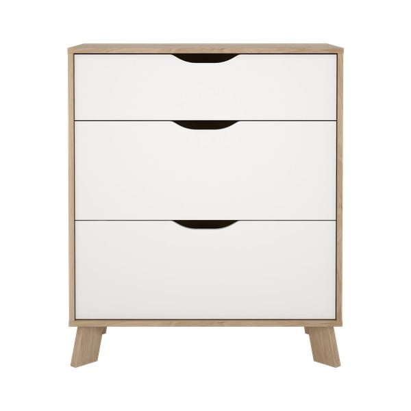 Biela/v prírodnej farbe komoda v dekore duba 79x92x40 cm Ikast – Tvilum
