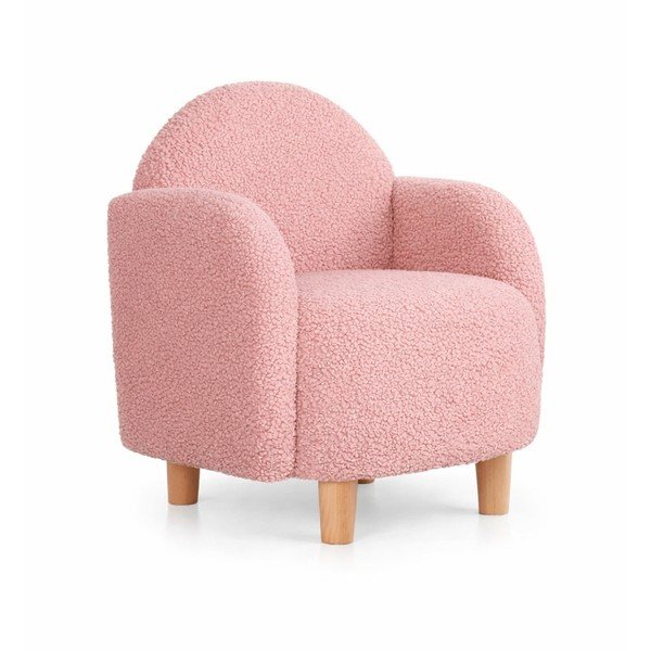 Ružové detské kresielko z textílie bouclé Moylo – Artie