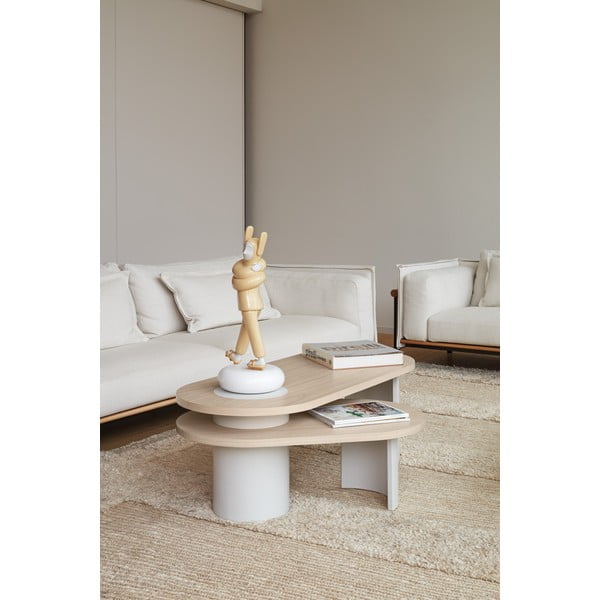 Krémovobiely/v prírodnej farbe konferenčný stolík v dekore jaseňa 50x120 cm Nori – Teulat-image-1