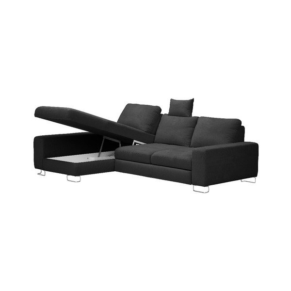Tmavosivá rohová rozkladacia pohovka Windsor & Co Sofas, ľavý roh Alpha-image-3