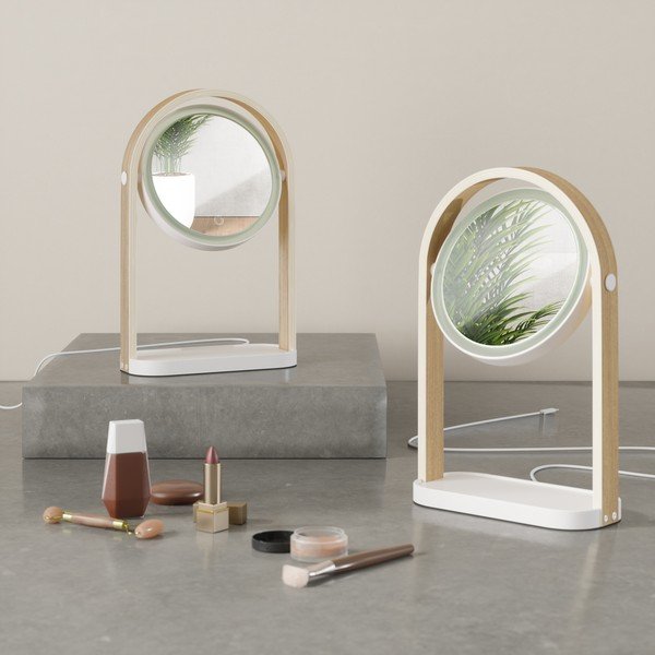 Kozmetické zrkadlo s dreveným rámom (zväčšenie 10x) 12x38 cm Bellwood – Umbra-image-2