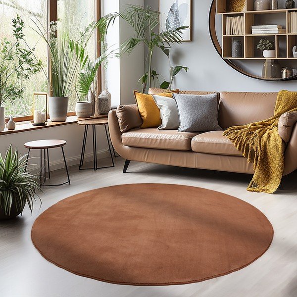 Hnedý prateľný okrúhly koberec ø 120 cm Sky – Ayyildiz Carpets-image-1