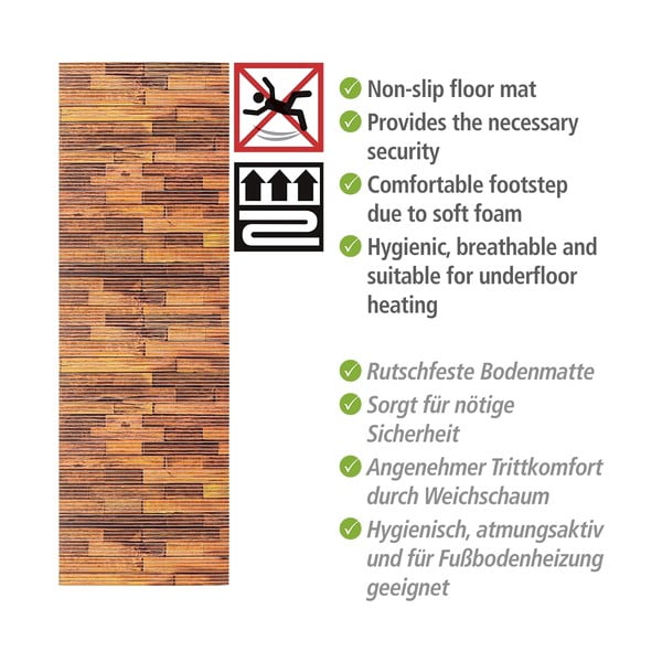 Hnedá plastová kúpeľňová predložka 65x200 cm Lambris – Wenko-image-4