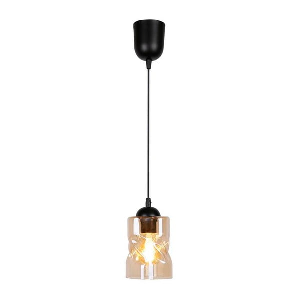Čierne závesné svietidlo so skleneným tienidlom ø 10 cm Felis - Candellux Lighting-image-2
