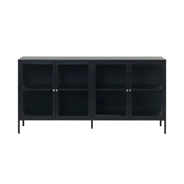 Čierna kovová vitrína 170x85 cm Carmel – Unique Furniture