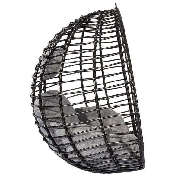 Čierne závesné kreslo z umelého ratanu Bonami Selection Mila-image-3