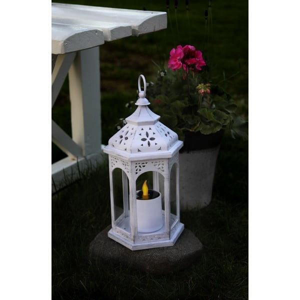 Biely LED solárny lampáš vhodný do exteriéru Best Season Warm-image-1