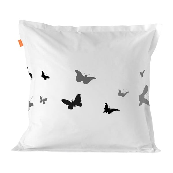 Bavlnená obliečka na vankúš Blanc Butterflies, 80 × 80 cm