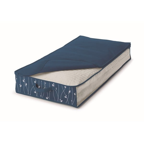 Modrý úložný box pod posteľ Cosatto Leaves, šírka 50 cm