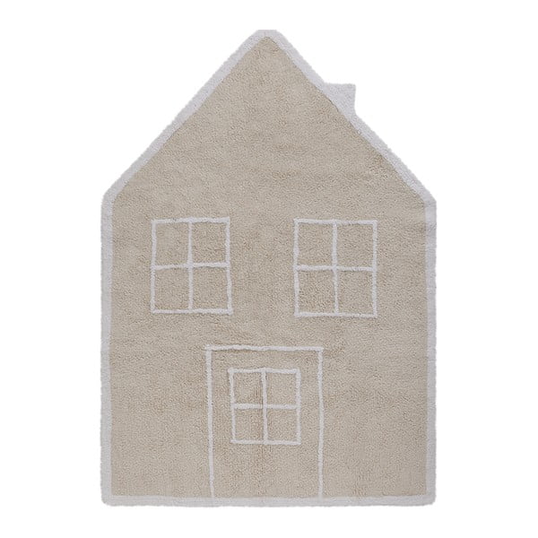 Béžový bavlnený ručne vyrobený koberec Lorena Canals Little House, 120 x 160 cm