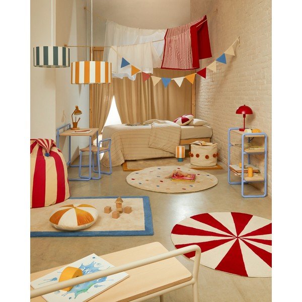 Krémový bavlnený detský koberec ø100 cm Epifania – Kave Home-image-1